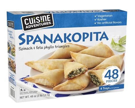 Spanakopita costco - Continue to roll the triangle over until you have a small pouch. Preheat the air fryer to 375 degrees F, air fryer setting, spay the basket with olive oil spray. Place the bundles into the air fryer without crowding the basket. Spray the tops of the spanakopita with olive oil, air fry for 5 to 6 minutes, flipping halfway, and spraying again. 